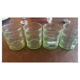 Vintage Light Green Glass Tumblers/horizontal