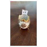 Hand Painted Limoges France Porcelain Footed Egg
