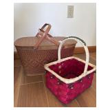 Vintage Red Man basket and Christmas basket