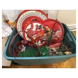 Lot of Christmas placemats, baskets and serving