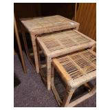 Wicker nesting tables