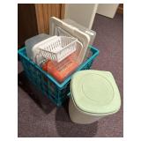 Lot of plastic storage containers