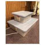 2 clear plastic storage containers