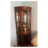 Large Rounded Corner Curio Cabinet NO CONTENTS