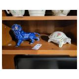 Small turtle and lion ceramic