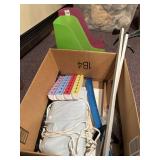 Box of misc - heating pad, pill box, grappers etc