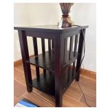 Wooden 2-tier side table NO CONTENTS 16.5 X 20 X