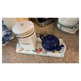 Gevalia Container, Tea Pot and Tray