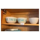 3 Pc Pyrex Amish Butterprint Mixing Bowl Set