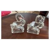 Pair of Glass Horse Bookends