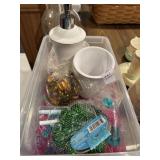 Lot of accent gems and soap dispenser/toothbrush