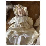Vintage Porcelain & cloth body doll 14 in