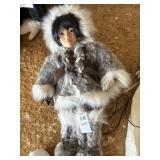 Porcelain Eskimo Doll 15 in