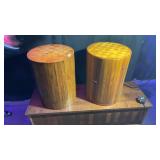 2 round end tables and cedar chest