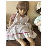 Vintage Composition Doll, signed, cloth body 28