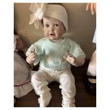 Porcelain & Cloth Body Doll, signed & numbered