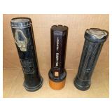 3 vintage flashlights