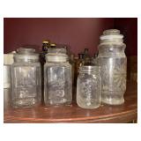 Lot of glass canisters and mason jar (4)
