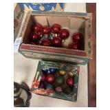 Vintage mini ornaments and newer bulbs in box