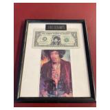 Jimi Hendrix Framed 8 x 10 - dollar bill & print