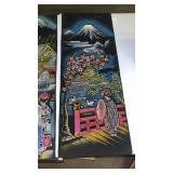 2 black decorative wall scrolls