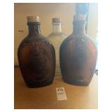 Lot of 3 glass bottles