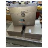 3 metal cash boxes