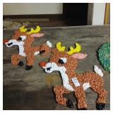 Pair of Rudolph popcorn Christmas decor (1