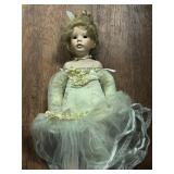 Vintage Porcelain Jointed Ballerina Doll 32 in -