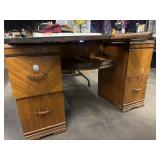 Art deco mirrored vanity as is 44 X 18 X 26 in