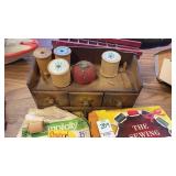 Vintage Thread, Sewing Box, other sewing items
