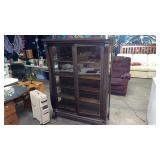 Vintage Dark Wood Display Cabinet