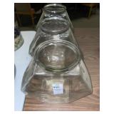 3 glass canisters * no lids