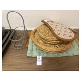 Lot of trivets, mushroom potholder etc