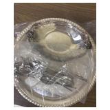 Silver plated bowl, plate and tea spoons