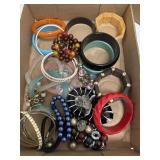 Flat of vintage estate costume bracelets