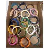 Flat of vintage estate costume bangle bracelets