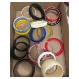 Flat of vintage estate costume bangle bracelets