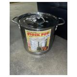 12 quart stainless steel stock pot with a