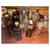 Lot of 8 vintage glass bottles - Clorox, Mrs