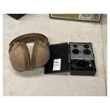 Vintage protection muffs and portable tube