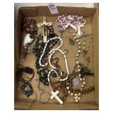 Flat of rosaries and etc