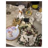 Lot of cherub, floral and bird decor