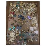 Flat of vintage estate costume earrings