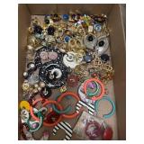 Flat of vintage estate costume earrings