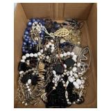 Flat of vintage estate costume necklaces