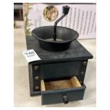 Wooden coffee grinder with drawer