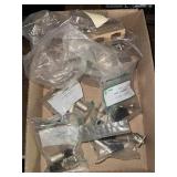 Box of cable connectors, phone plugs, mount