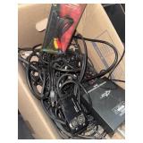 Box of audio cables and equipment