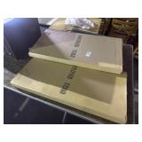 2 amplifier stands in boxes